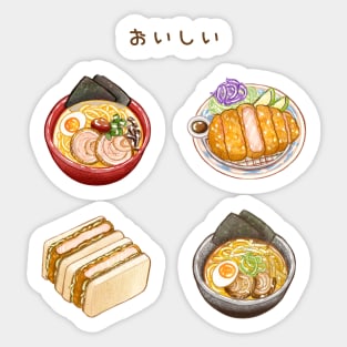 Japanese Food Pack 日本美食插畫 - Ramen & Tonkatsu 拉麵與豬排 Sticker